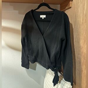 Madewell Black V-Neck Wrap Sweater